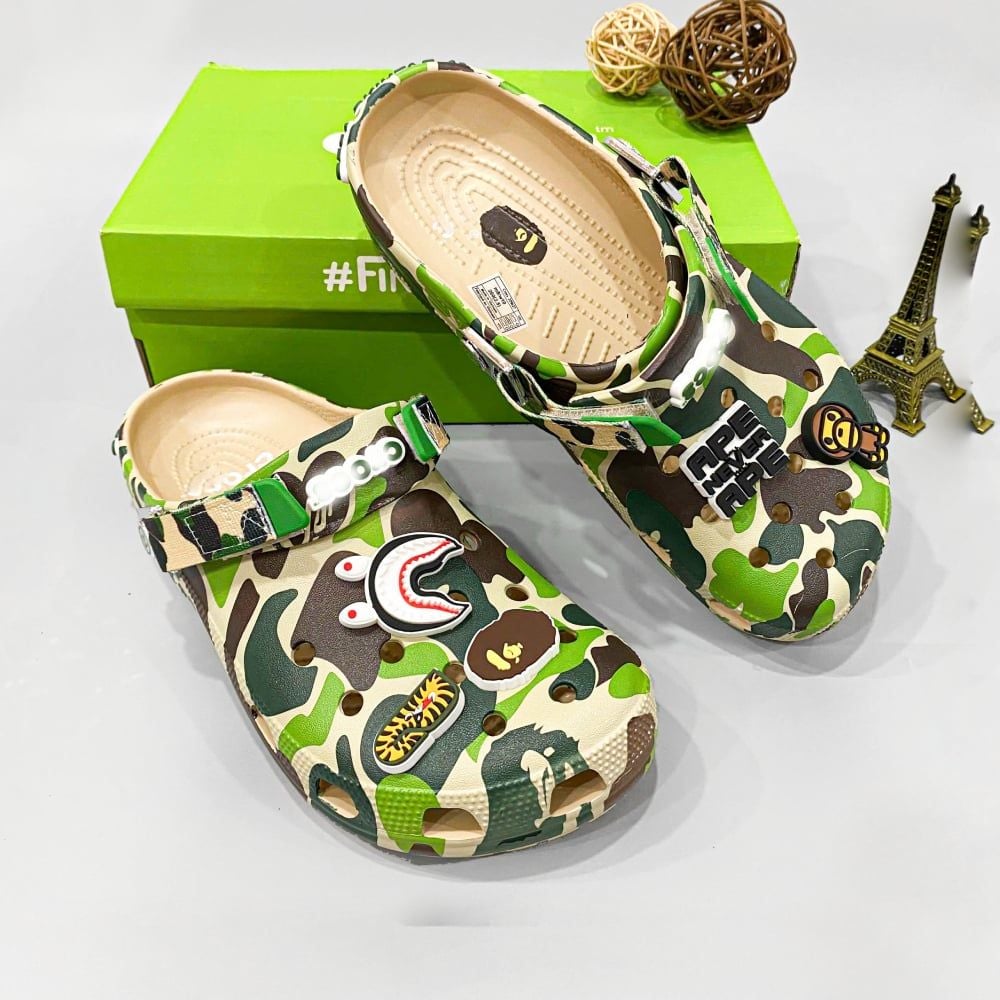  Dép sục classic Dinas Bape Ape Camo black unisex 