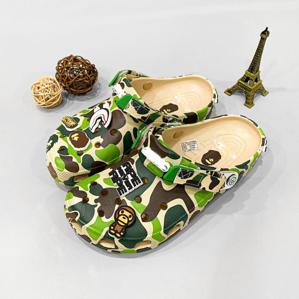  Dép sục classic Dinas Bape Ape Camo black unisex 