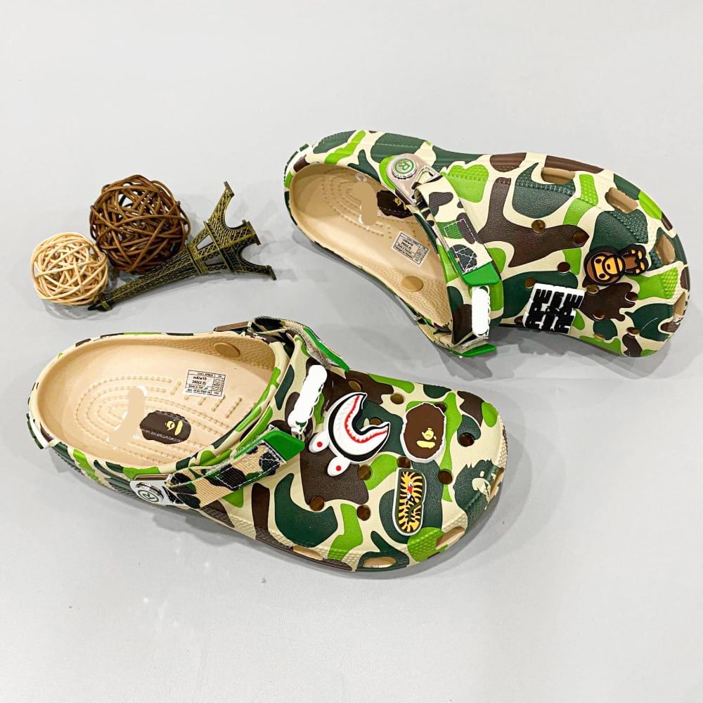  Dép sục classic Dinas Bape Ape Camo black unisex 