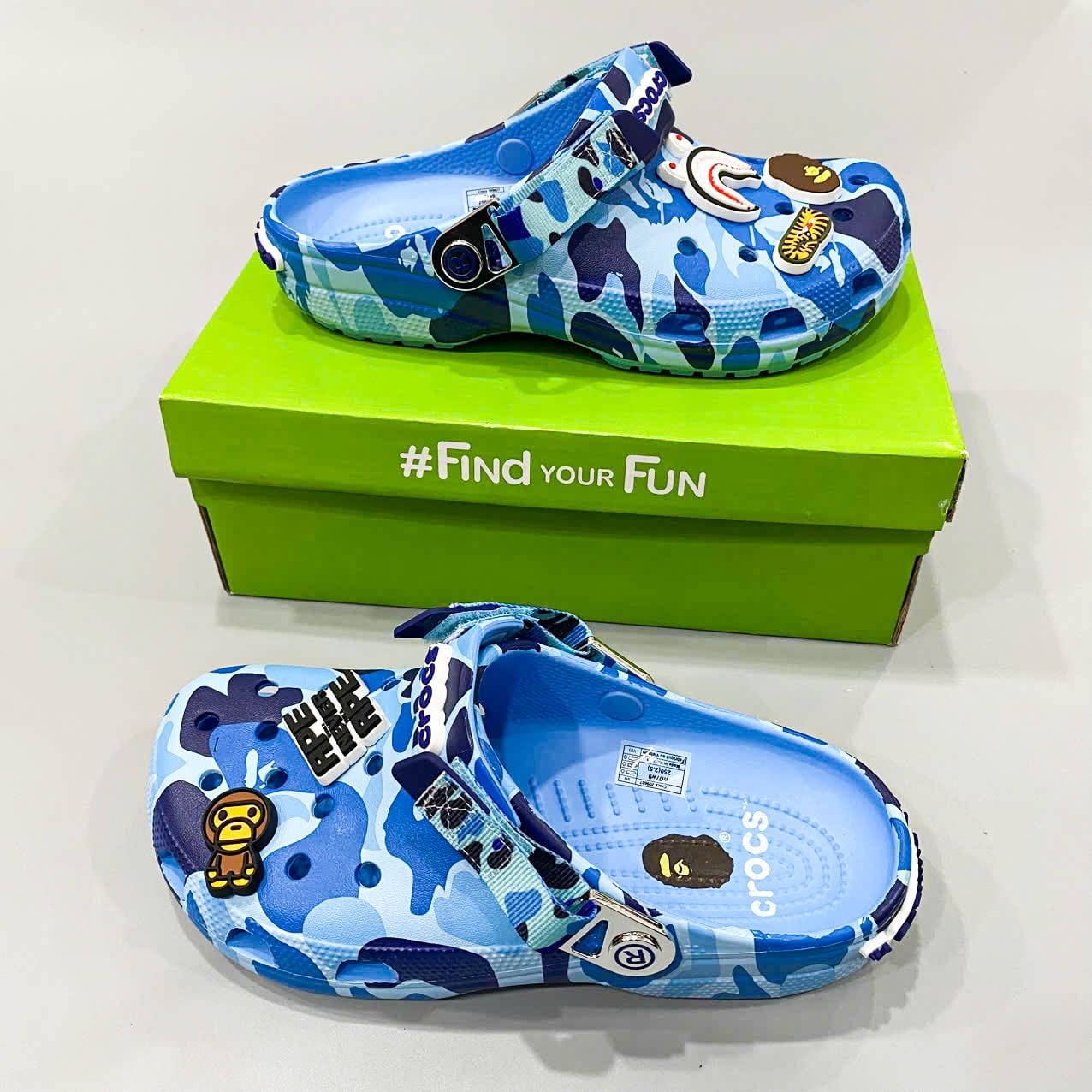  Dép sục Dinas Classic Bape Ape Camo quai sắt nam nữ 