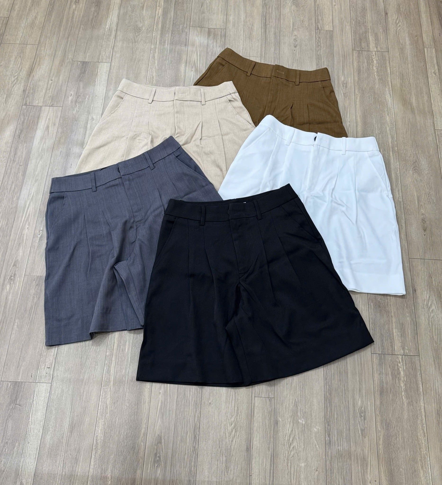  Quần short tây lưng cao vải Suiting Hàn nữ 