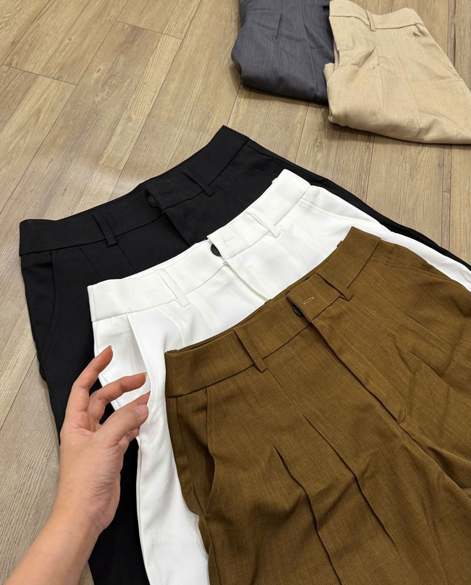  Quần short tây lưng cao vải Suiting Hàn nữ 