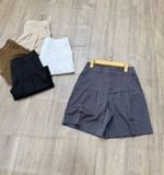  Quần short tây lưng cao vải Suiting Hàn nữ 