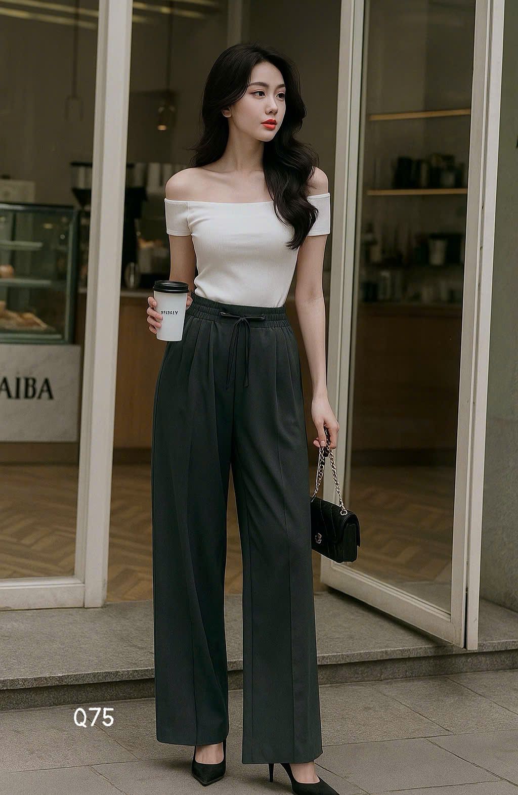  Quần suông nữ dáng rộng 