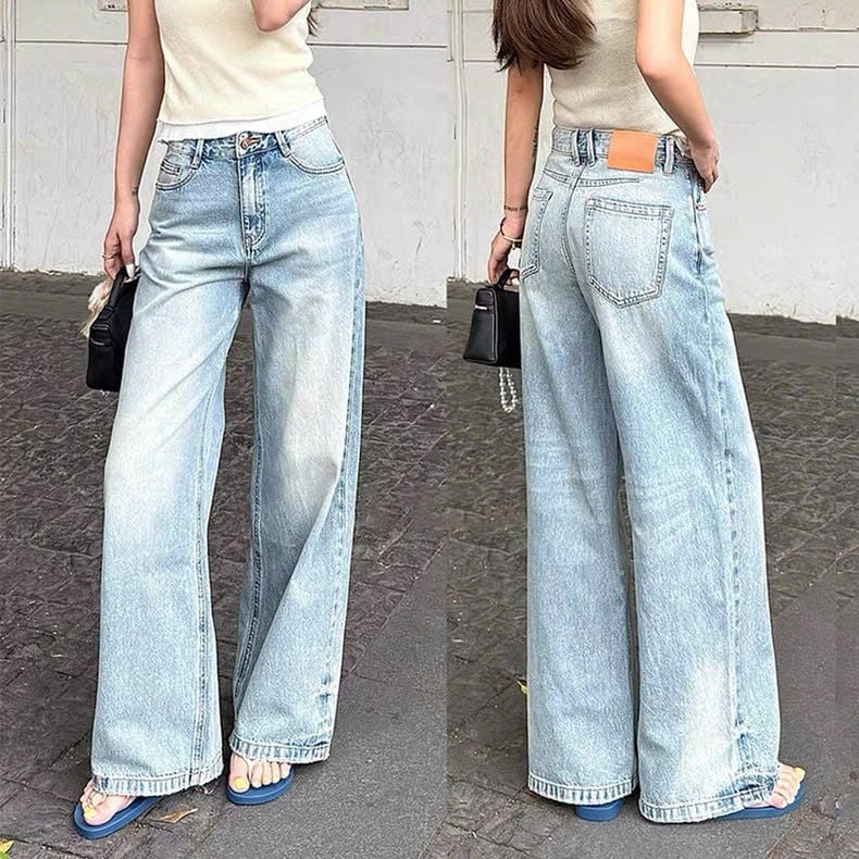 Quần jeans ống suông nữ 
