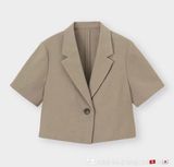  Áo vest tay ngắn croptop ngang eo nữ 