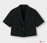  Áo vest tay ngắn croptop ngang eo nữ 