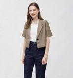  Áo vest tay ngắn croptop ngang eo nữ 