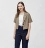 Áo vest tay ngắn croptop ngang eo nữ