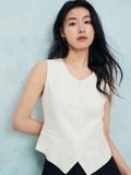  Áo gile công sở cài nút vải suiting nữ 