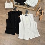  Áo gile công sở cài nút vải suiting nữ 