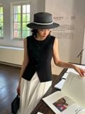  Áo vest gile nữ trắng đen 