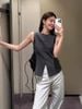 Áo vest gile nữ trắng đen