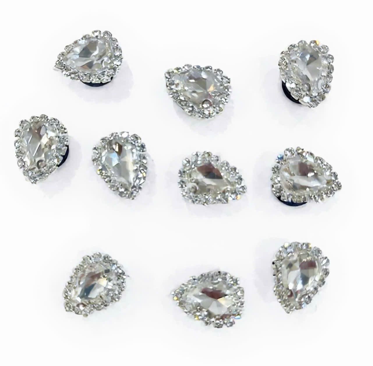  Jibbitz charm cross đá hình giọt nước đính kim cương 