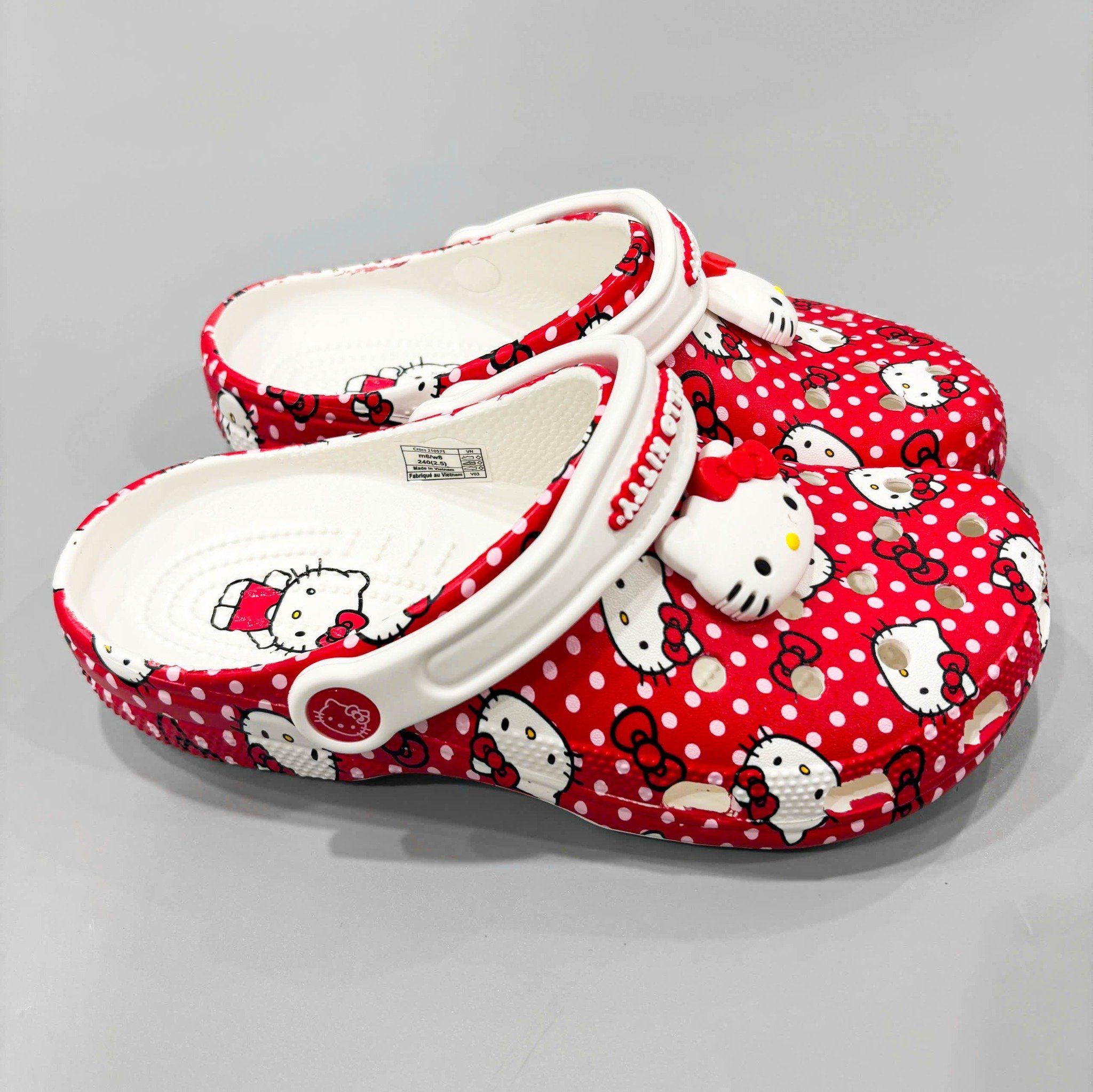  Dép sục Dinas classic Hello Kitty đỏ người lớn 