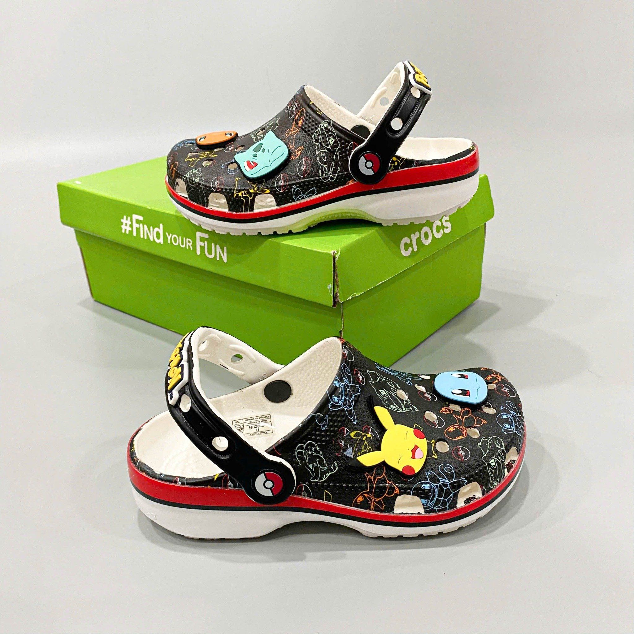  Dép sục dinas classic pokemon sắc màu trẻ em 