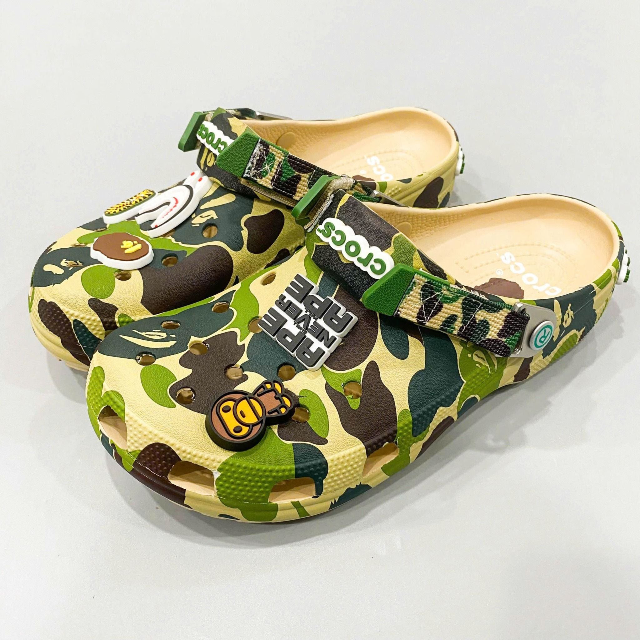  Dép sục Dinas Classic Bape Ape Camo quai sắt nam nữ 