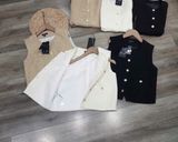  Áo khoác gile nút kim loại nữ 