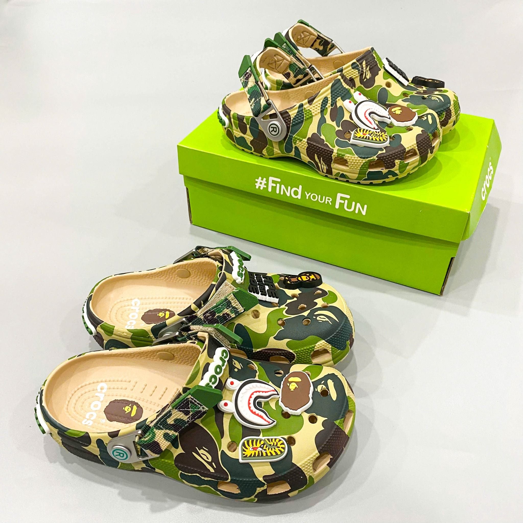  Dép sục classic Dinas Bape Ape Camo trẻ em 