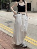  Chân váy midi trắng nữ 