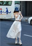  Chân váy midi trắng nữ 