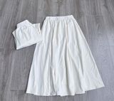  Chân váy midi trắng nữ 