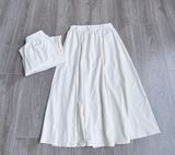  Chân váy midi trắng nữ 