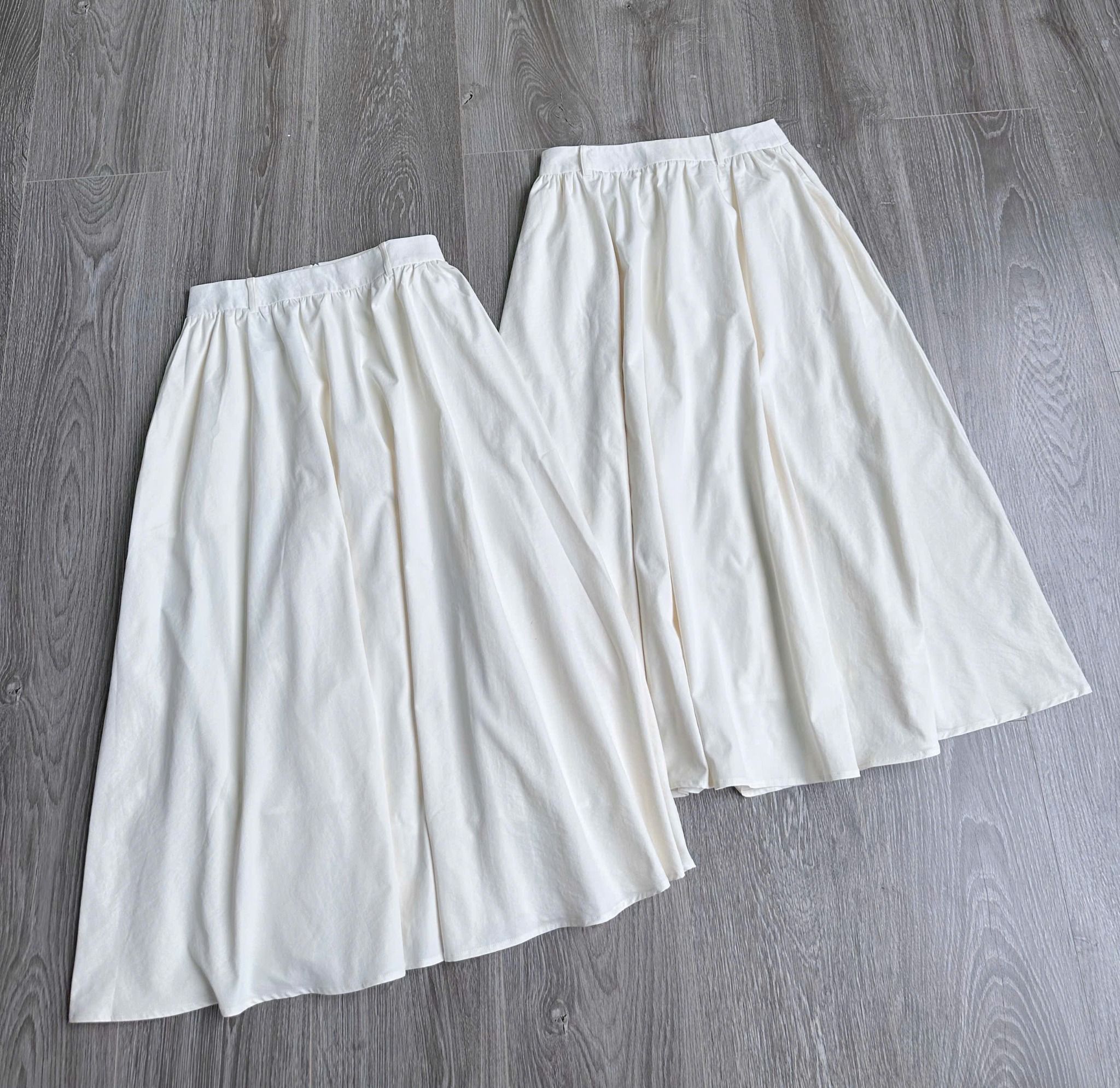  Chân váy midi trắng nữ 