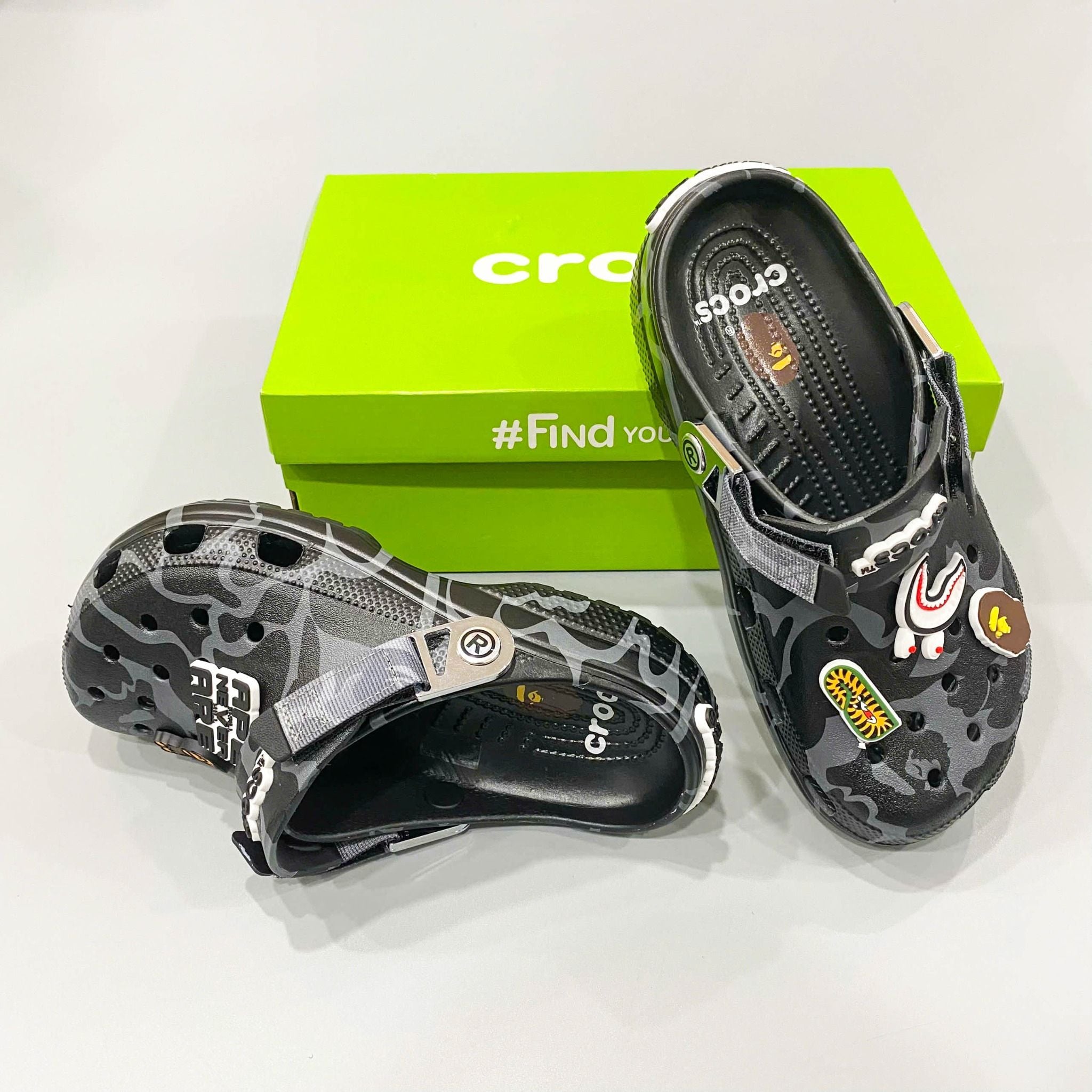  Dép sục dinas classic bape quai nhôm nam nữ 