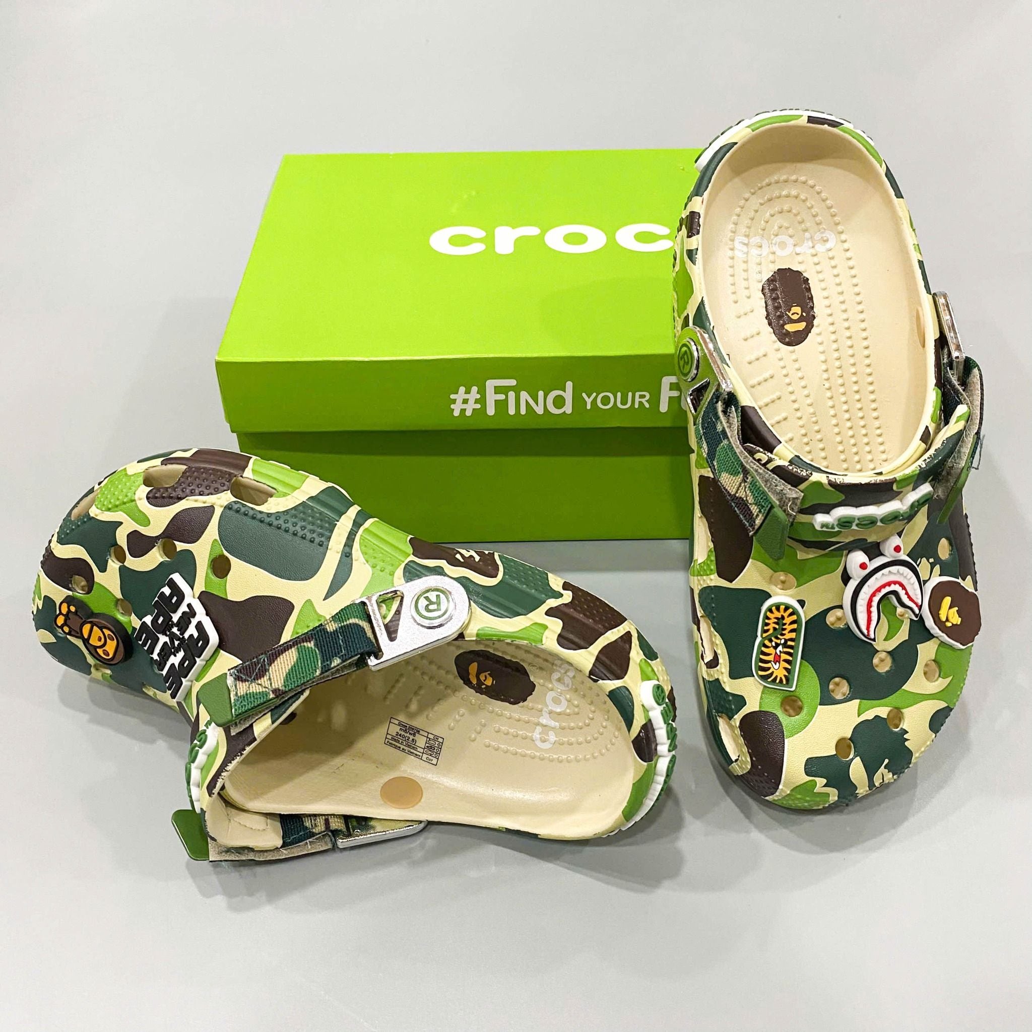  Dép sục dinas classic bape quai nhôm nam nữ 