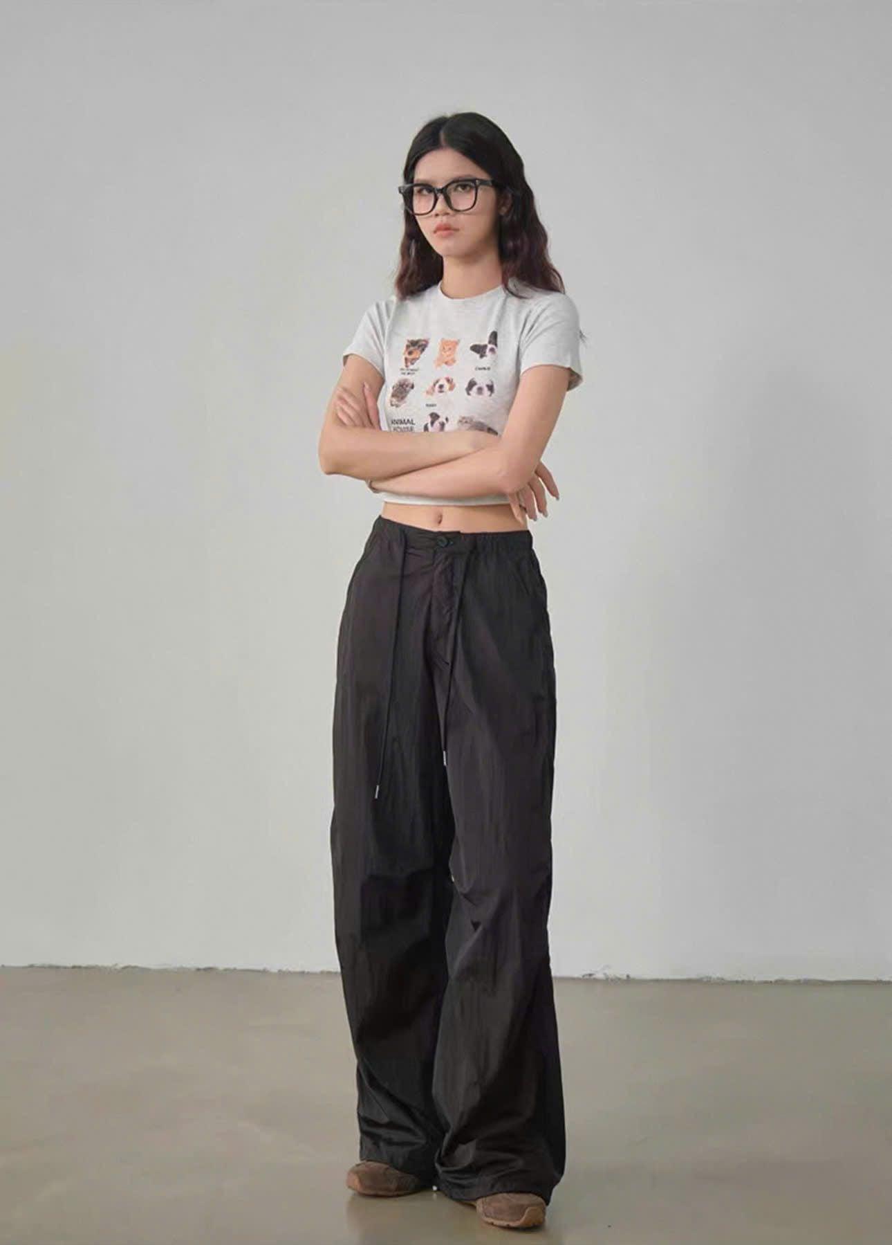  Quần polo nữ dáng xuông vải gió xịn 