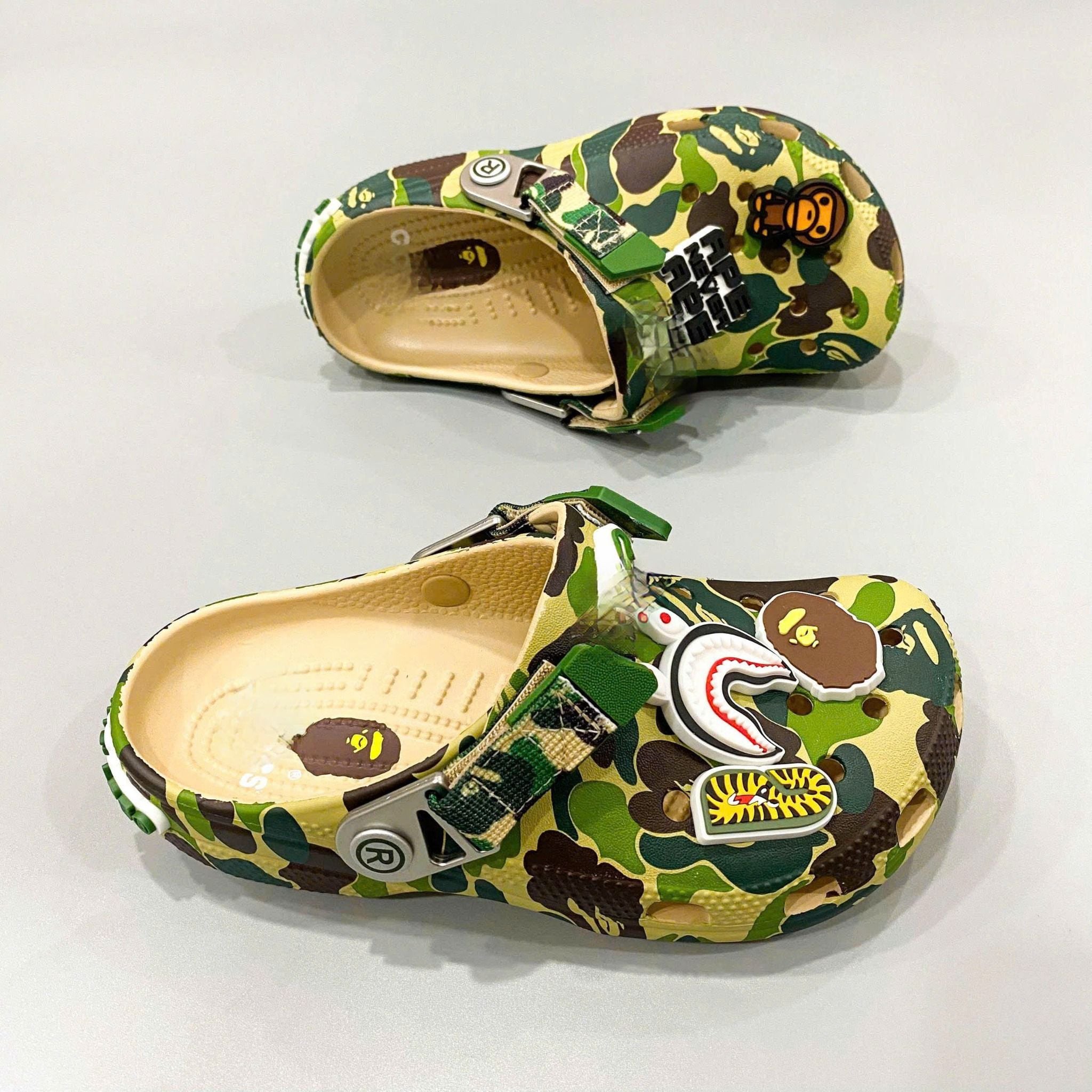  Dép Sục Classic Dinas Bape Ape Camo Trẻ Em Xuất Khẩu 