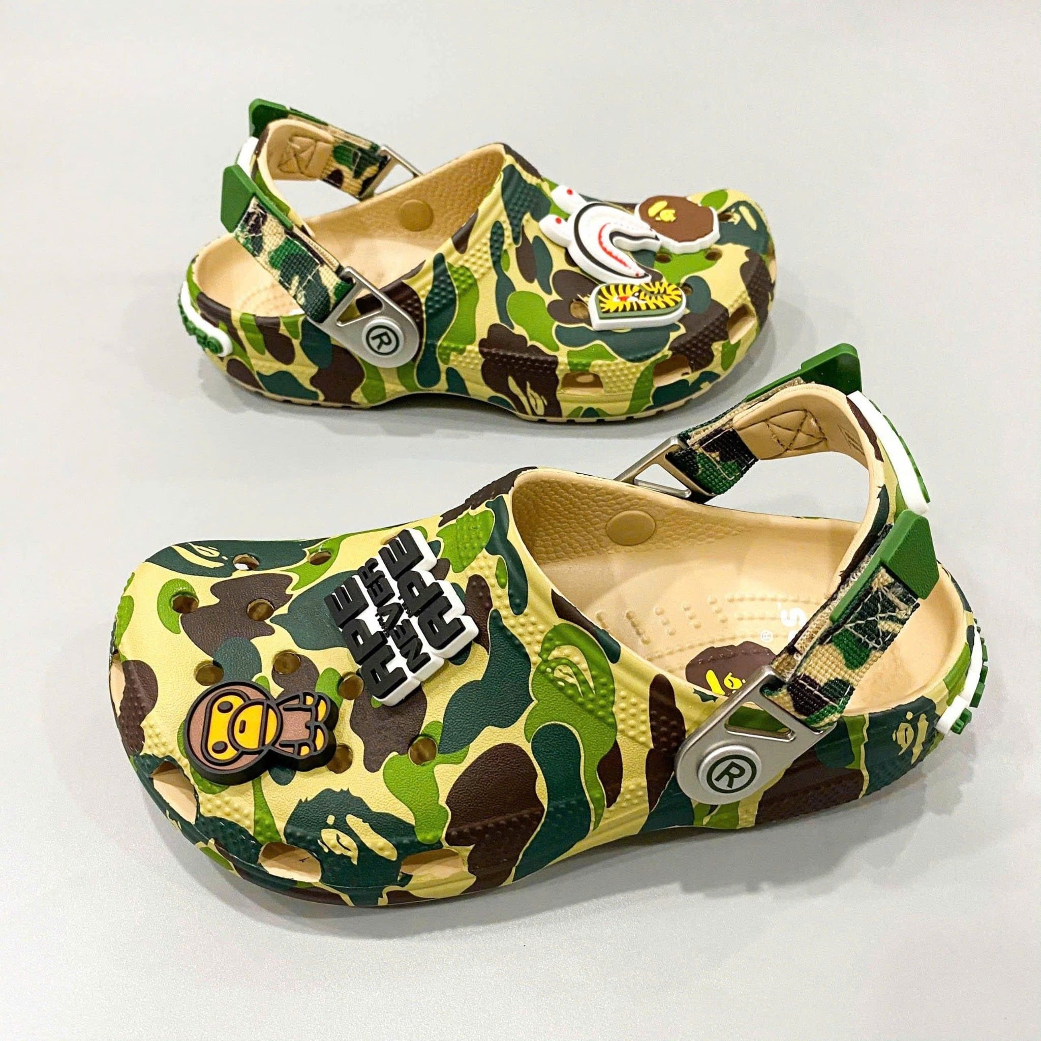  Dép Sục Classic Dinas Bape Ape Camo Trẻ Em Xuất Khẩu 
