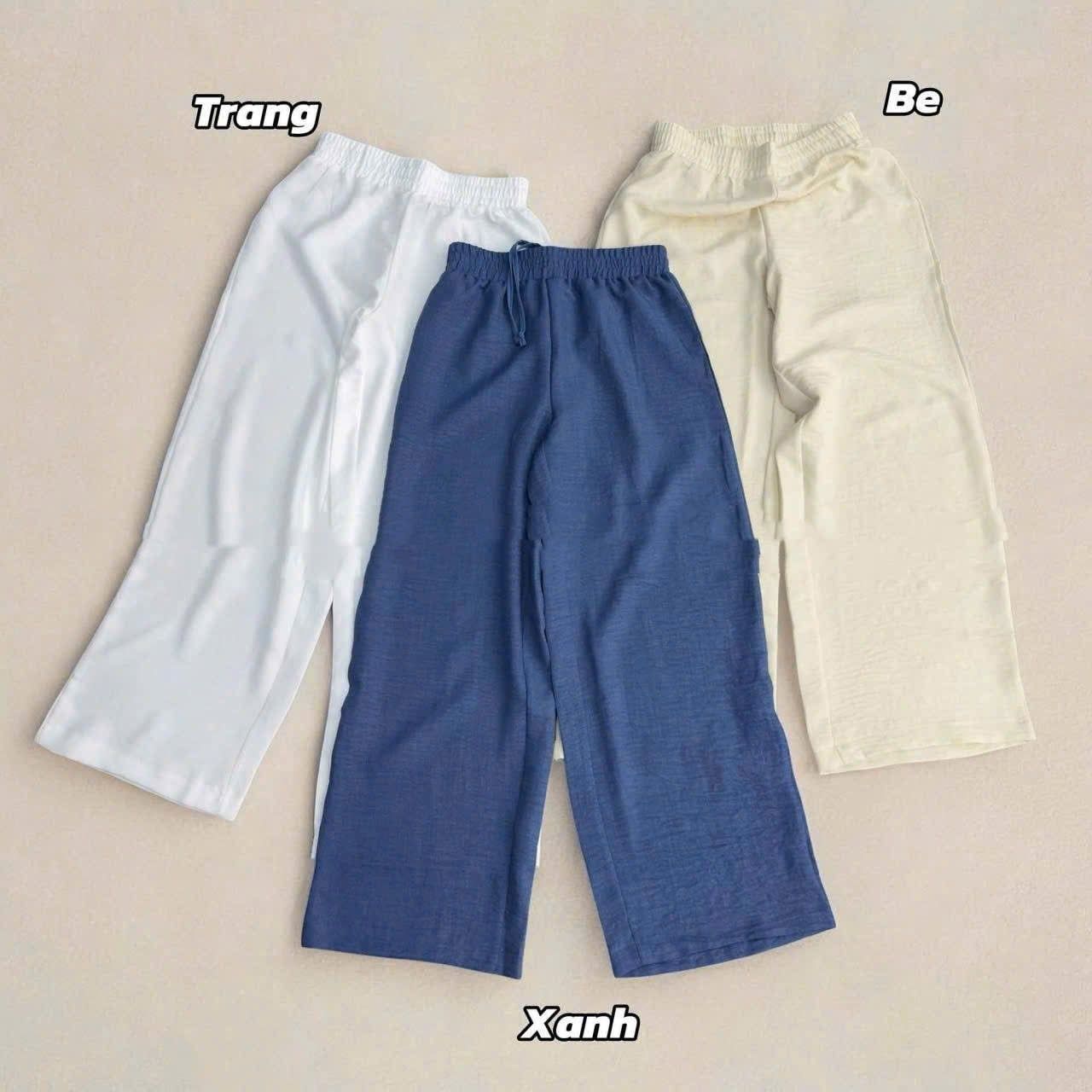  Quần ống rộng linen nữ 