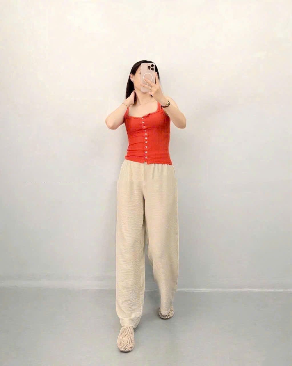  Quần ống rộng linen nữ 