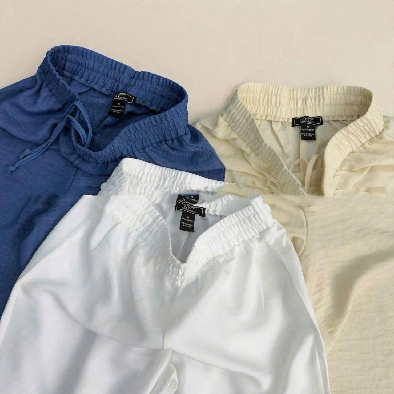  Quần ống rộng linen nữ 