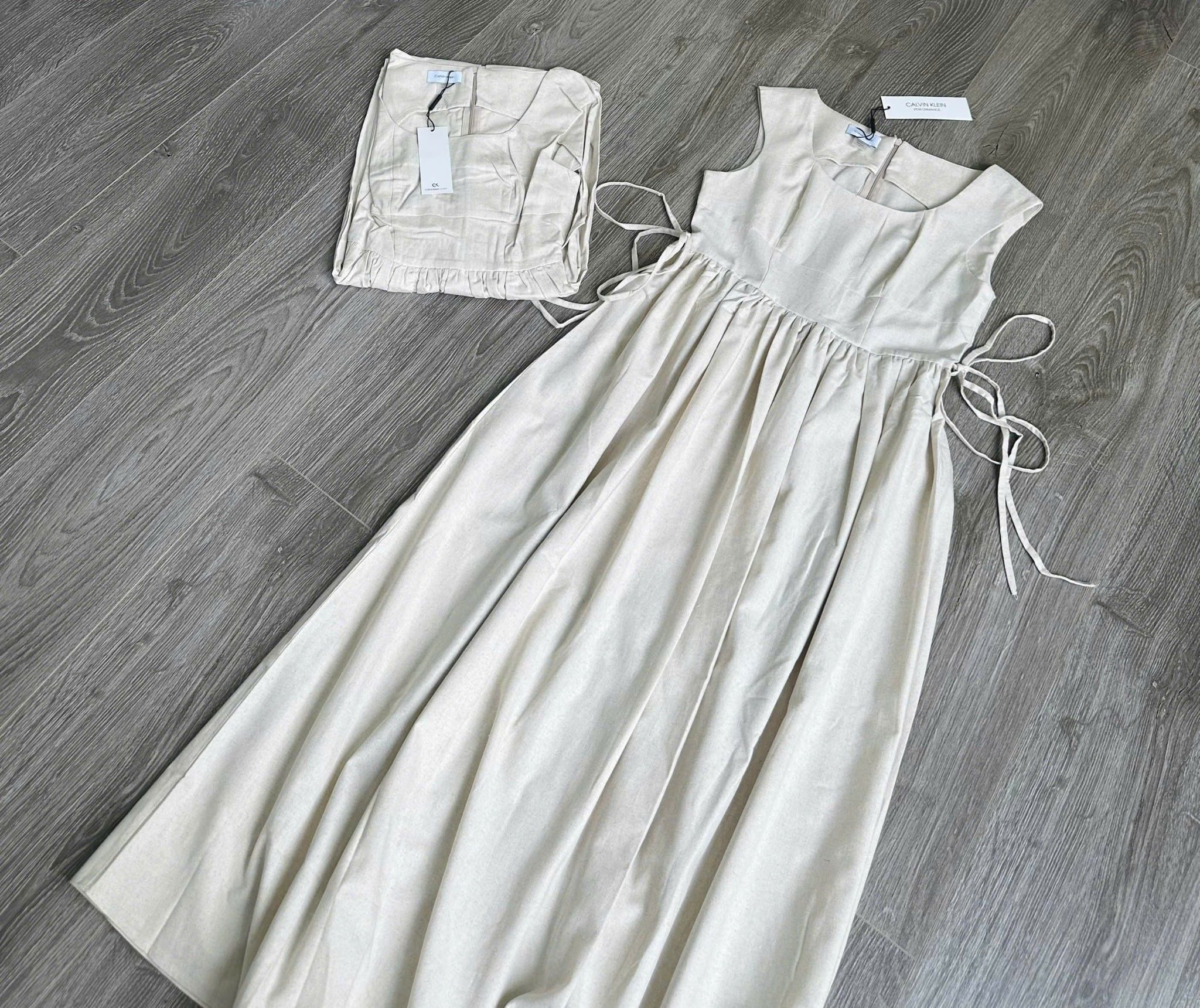  Đầm midi dáng dài cột eo nữ 