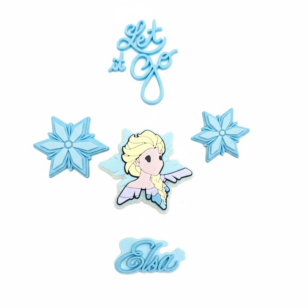  Set jibbitz charm Frozen bông tuyết, Elsa 3d cao cấp trang trí 