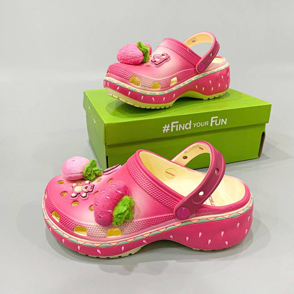  Dép Sục Dinas Classic Platform Lotso Gấu Dâu 5 Phân Nữ Xuất Khẩu 