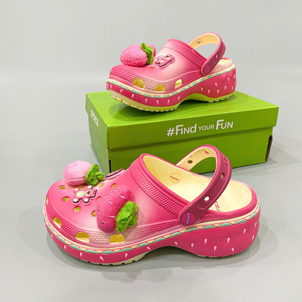  Dép sục Dinas Classic Platform Lotso Gấu dâu 5 phân nữ 