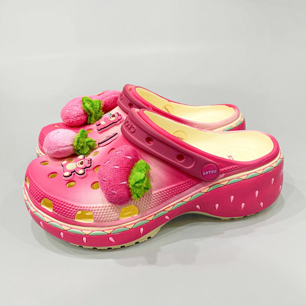  Dép sục Dinas Classic Platform Lotso Gấu dâu 5 phân nữ 