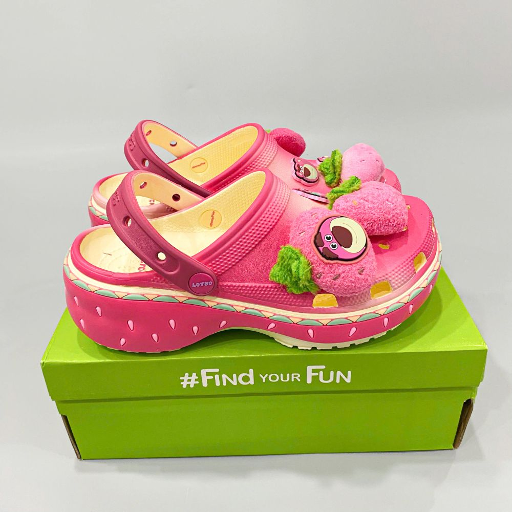  Dép sục Dinas Classic Platform Lotso Gấu dâu 5 phân nữ 