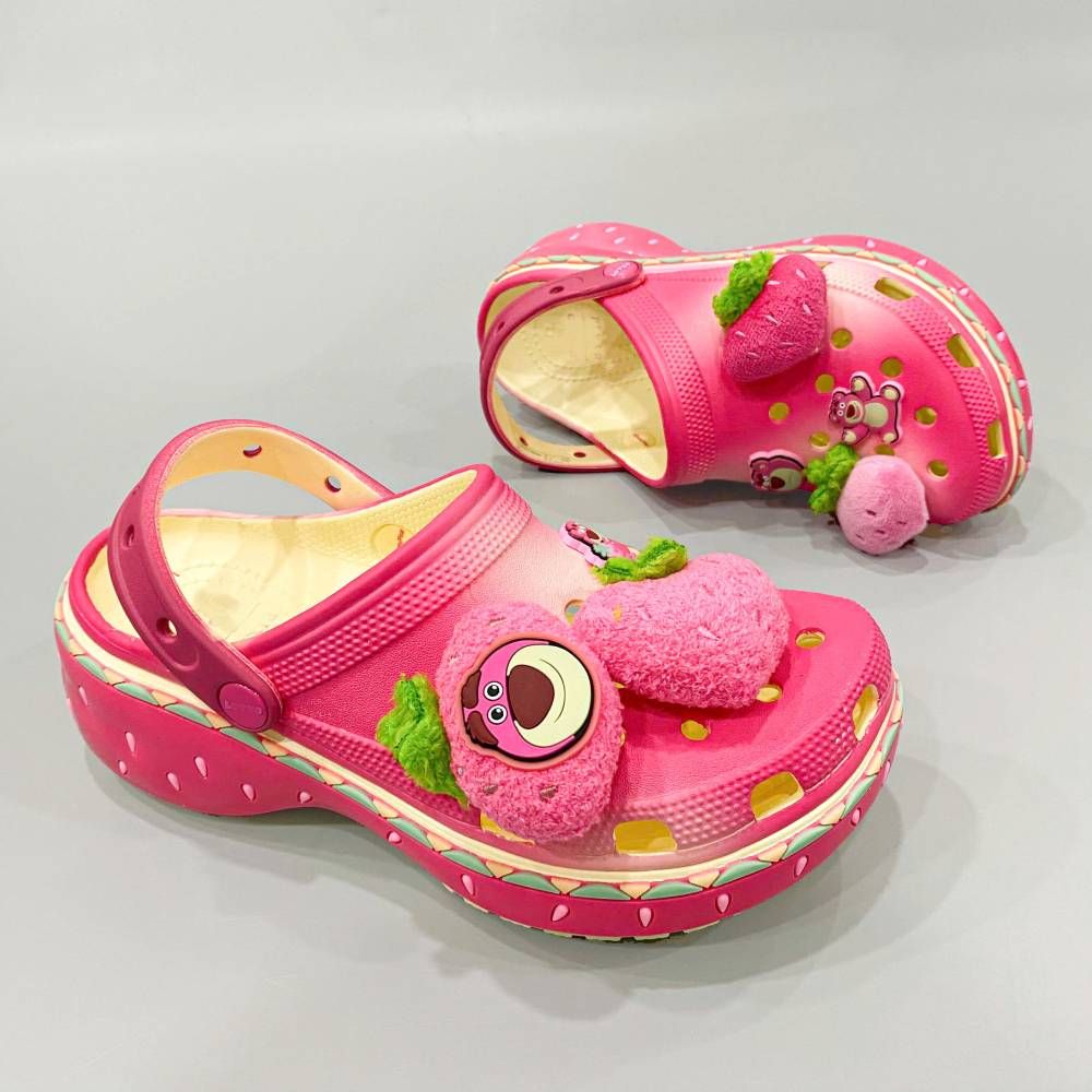  Dép Sục Dinas Classic Platform Lotso Gấu Dâu 5 Phân Nữ Xuất Khẩu 