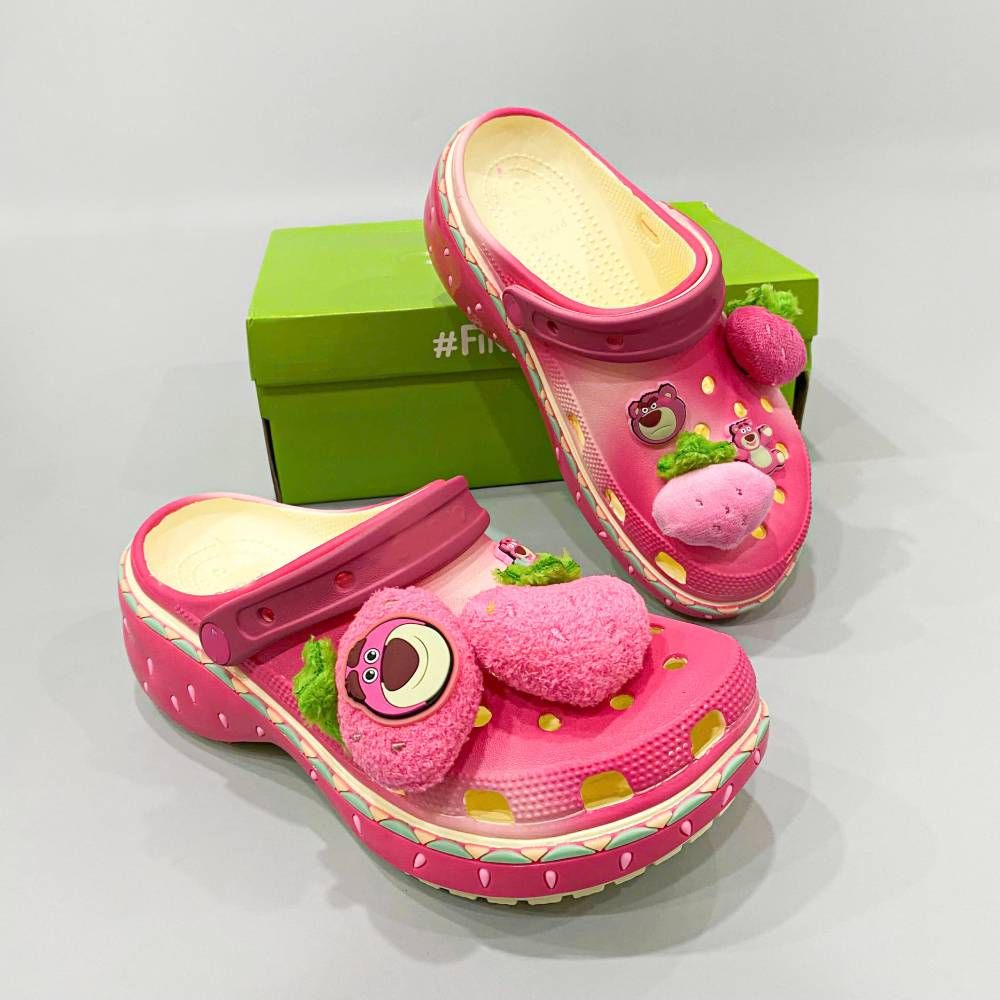  Dép Sục Dinas Classic Platform Lotso Gấu Dâu 5 Phân Nữ Xuất Khẩu 