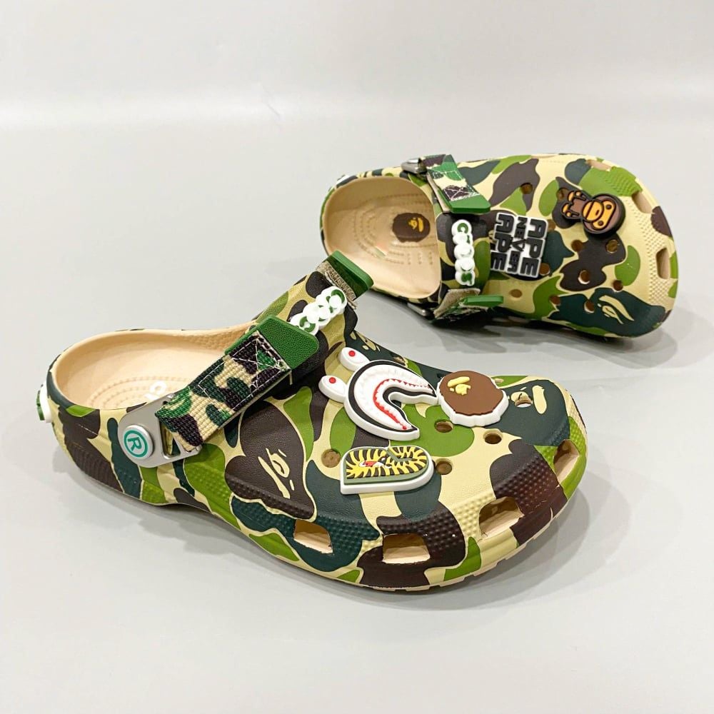  Dép sục Dinas Classic Bape Ape Camo quai sắt nam nữ 