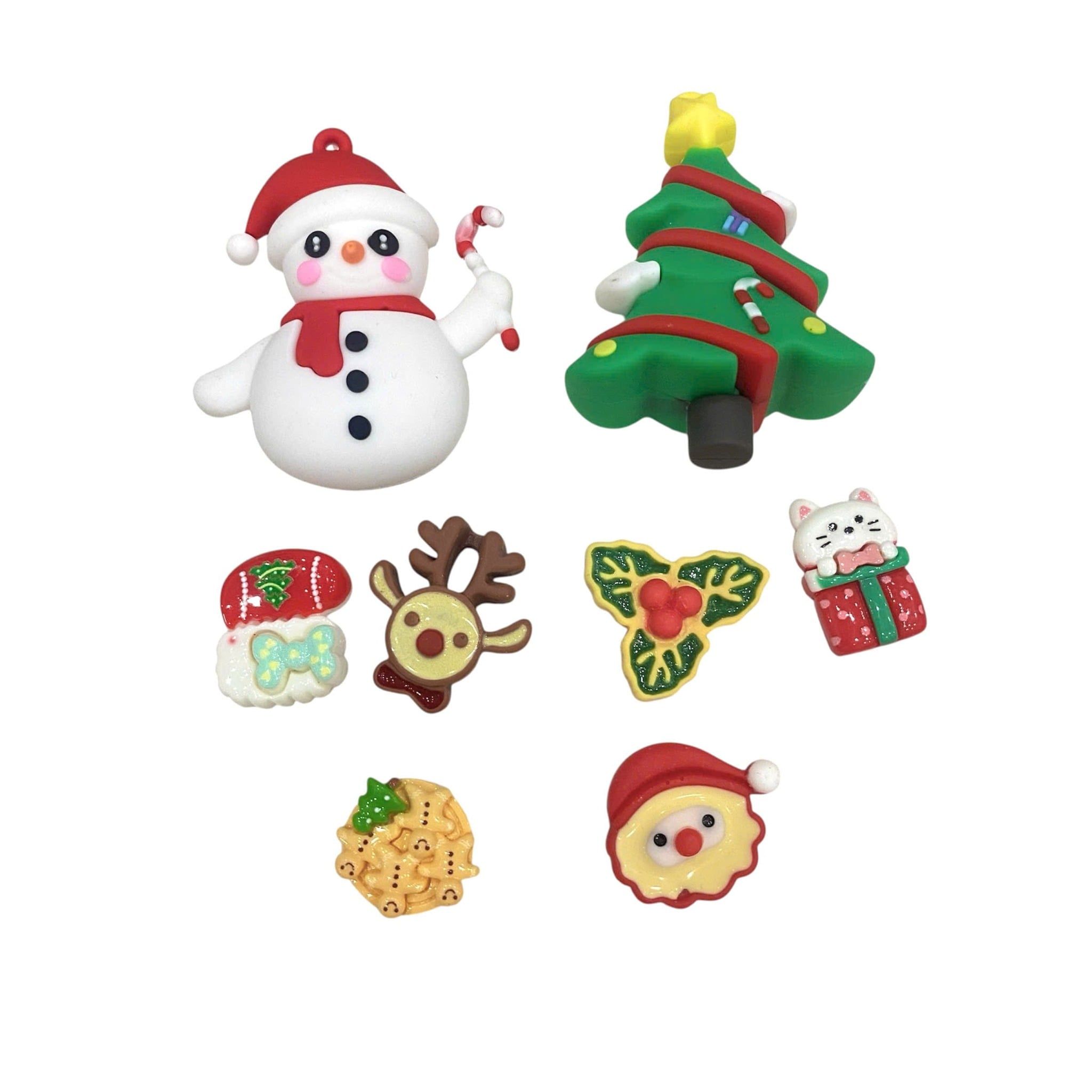  Set Jibbitz charms sticker 3D xịn noel, giáng sinh gắn dép 