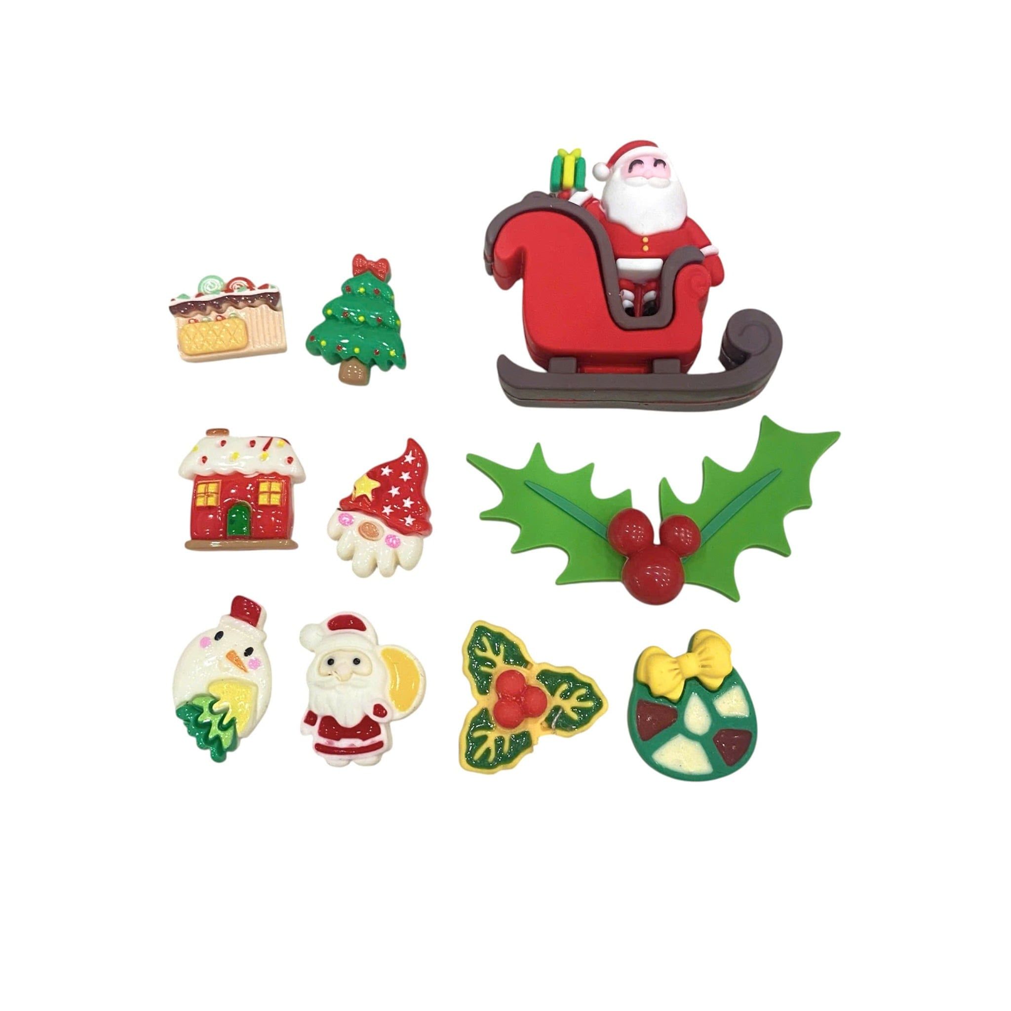  Set Jibbitz charms sticker 3D xịn noel, giáng sinh gắn dép 