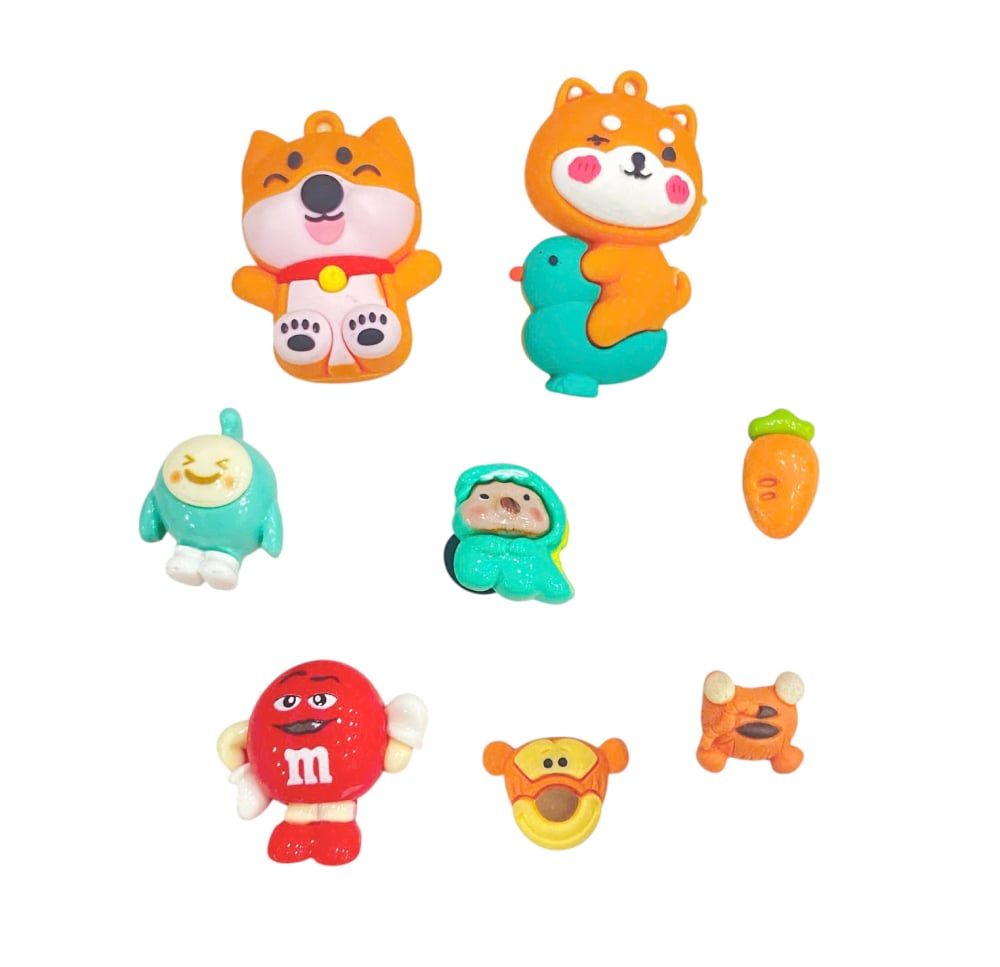  Set jibbitz charms sticker búp bê to nhỏ nhiều chủ đề gắn trang trí dép sục 