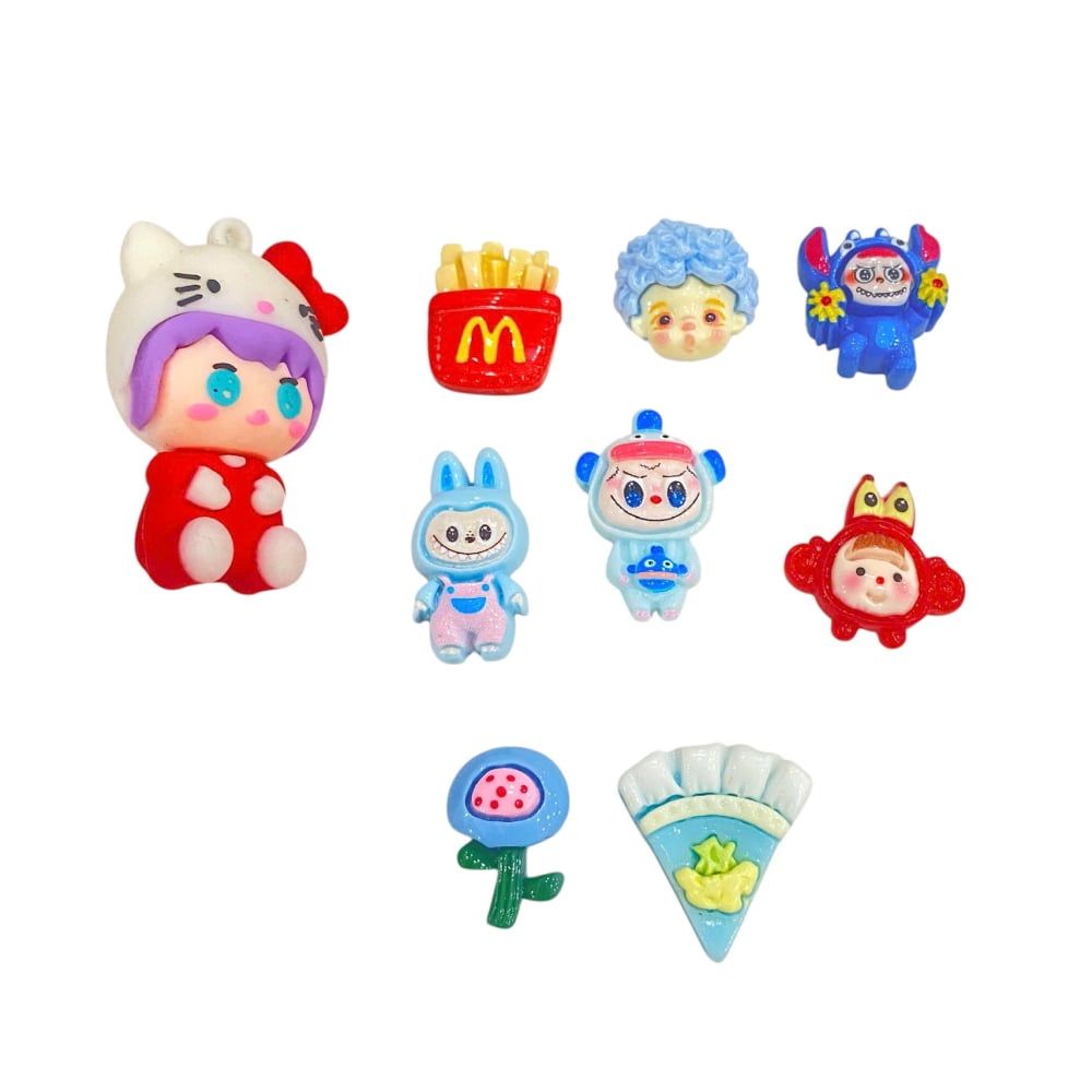  Set jibbitz charms sticker búp bê to nhỏ nhiều chủ đề gắn trang trí dép sục 