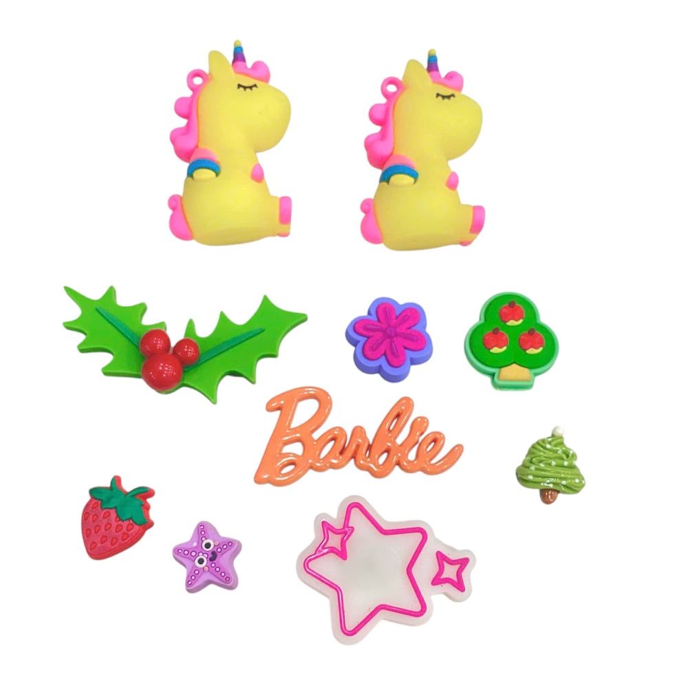  Set jibbitz charms sticker búp bê to nhỏ nhiều chủ đề gắn trang trí dép sục 
